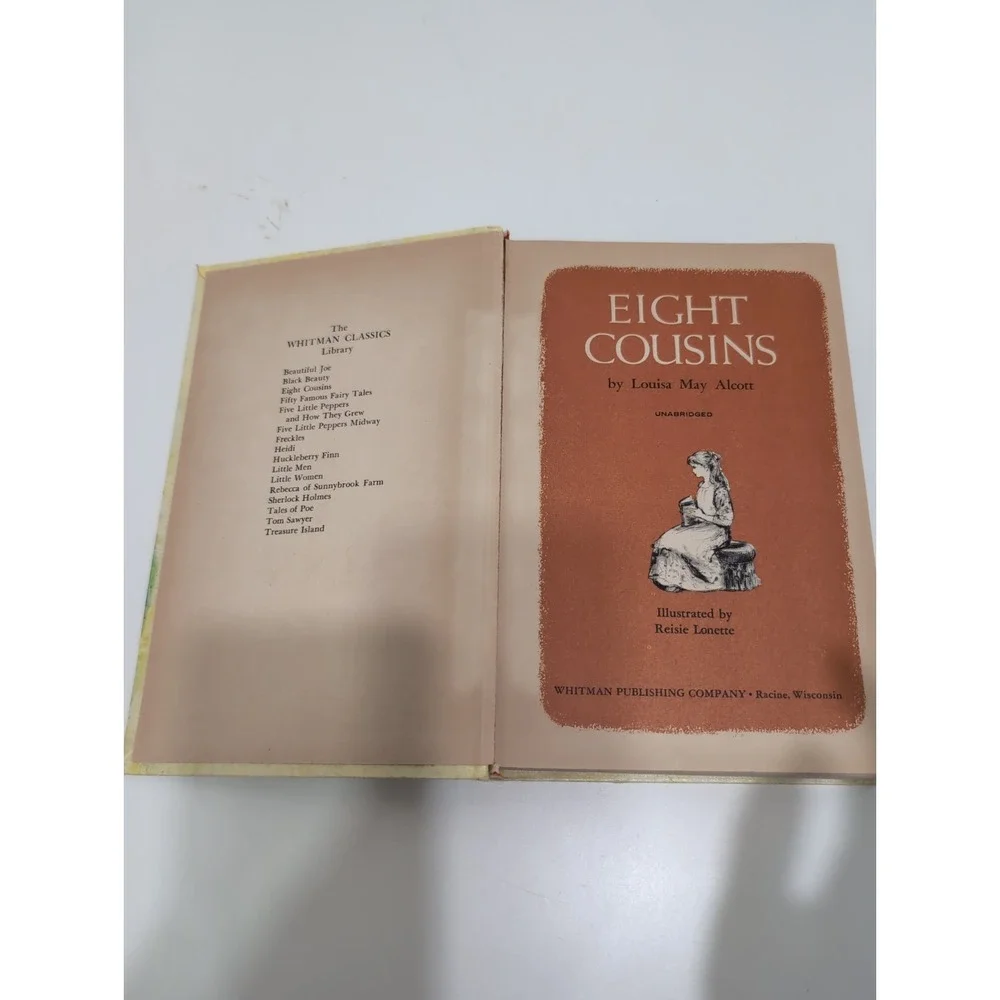 Louisa May Alcott Eight Cousins Illustrated Hardcover Children's Book Original